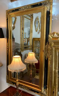 Produktbild von Casa Padrino Barock Spiegel Gold / Schwarz - Barockstil Spiegel mit Verzierungen - Rechteckiger Barockstil Wandspiegel - Barock Garderoben Spiegel - Barock Möbel - Möbel Barockstil
