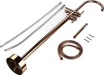 Produktbild von Freistehende Badewannenarmatur, bodenmontiert, Messing Roségold