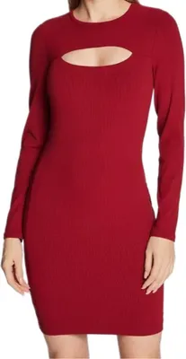 Zdjęcie produktu dla GUESS Mini-Kleid Damen ES LS LANA XS in elegantem Bordeaux-Look