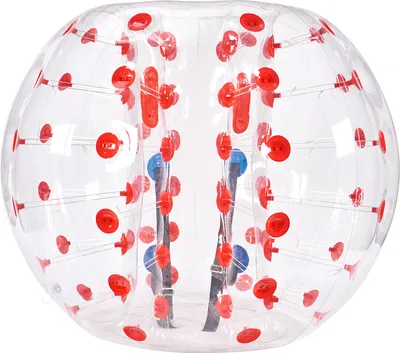 Produktbild von VEVOR Aufblasbarer Bump Ball Bumper Stoßball 1 Stk. 1,5 m x 1,2 m, Menschlicher Kollisionsball, PVC-Körperblasen-Bounce-Ball für Outdoor-Aktivitäten, Transparent + Rote Punkte Aufblasbar Bumper Ball