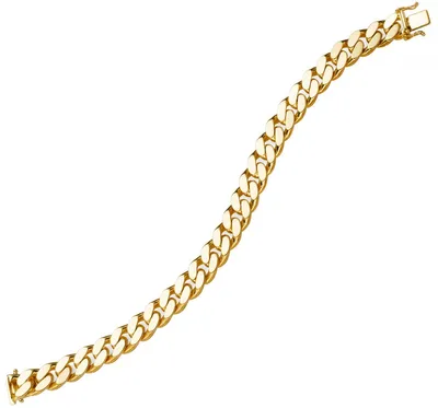 Produktbild von 10mm breites Armband Armkette Panzerarmband 750 Gold Gelbgold 19cm