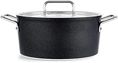 Produktbild von Aluminium Kochtopf mit Antihaftbeschichtung und Deckel - 24 cm, 4,9 l, Induktionsgeeignet, Anthrazit