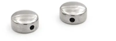 Produktbild von Vintageparts Edelstahl Zwischenperlen flach rund 12 x 5,7 mm Platinfarben 2...