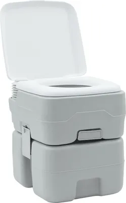 Produktbild von Tragbare Toilette Grau & Weiß Kunststoff 20 L, Campingtoiletten-Zubehör DesignMöbel Neu