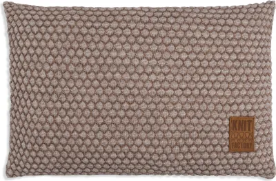 Produktbild von Knit Factory Juul Kissen - Marron/Beige - 60x40 cm