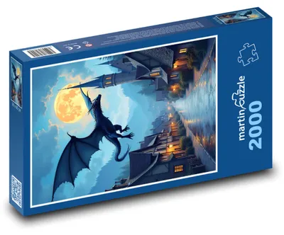 Obrázek produktu pro Puzzle 2000 Letící drak v noci - martinpuzzle