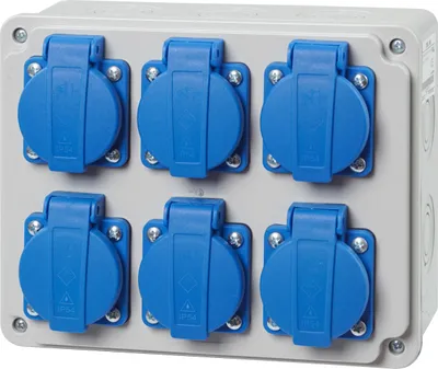 Produktbild von Baustromverteiler Wandverteiler 6x 230V Schuko Steckdose Komplett