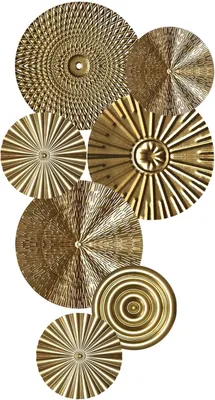 Produktbild von Wanddekoration 7-teilig, Metall, Gold, 3D Skulptur, für Wohnzimmer