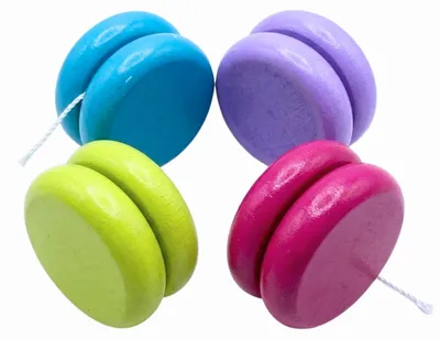 Produktbild von 4  Holz Jojos pastellfarben mit guter Laufleistung –  EU - 6476