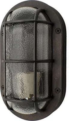 Produktbild von Außenwandlampe Echt-Messing Glas E27 IP64 B: 23 cm Schwarz antik Maritim Ovalleuchte