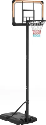 Immagine prodotto di Canestro da basket da esterno HOMCOM con supporto, regolabile in altezza da 182 a 213 cm, nero