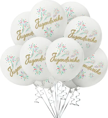 Produktbild von Oblique Unique Jugendweihe Luftballon Set 10 Stk. Ballons für Jungs und Mädchen zur Jugendweihe Deko Weiß