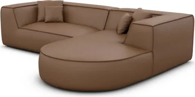 Produktbild von Echtleder L-Form Sofa Liberia Braun Rechts