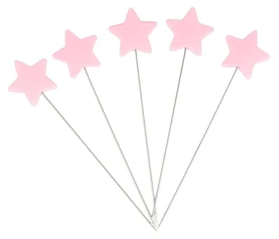 Kopfstecknadeln, 100 Stück, rosa Kunststoffkopf, 42 x 0,55 mm, Stahl, vernickelt