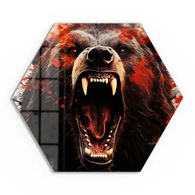 Produktbild von DEQORI Glasbild Echtglas 40x35 cm 'Brüllende Wildnis' Wandbild Bild modern Deko