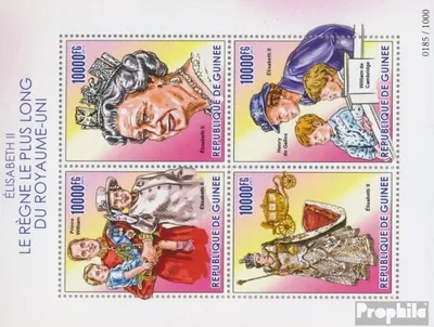 Produktbild von Briefmarken Guinea 2015 Mi 11363-11366 Kleinbogen (kompl. Ausgabe) postfrisch Elizabeth II