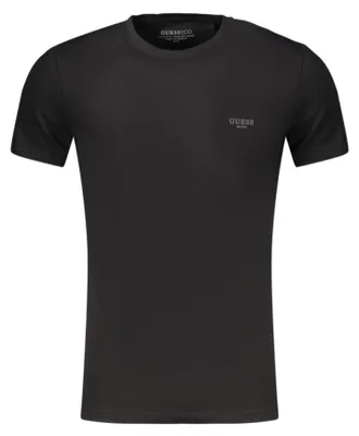 Produktbild von Stylisches Schwarz Herren T-Shirt: Slim Fit, Baumwolle, Logodruck