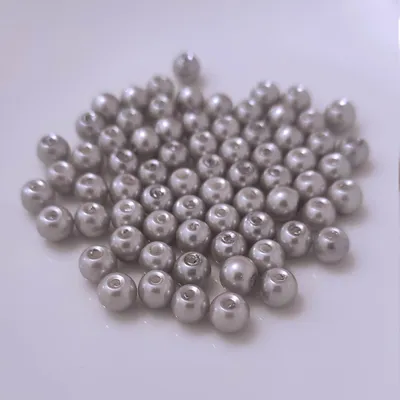 Produktbild von Glasperlen - Typ 'rund' - 20g - 4 mm - Silber