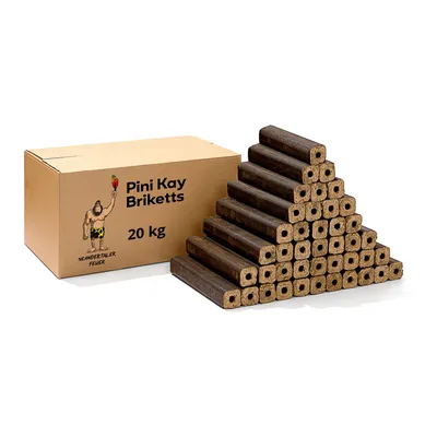 Produktbild von Neandertaler Feuer Holzbriketts PiniKay Hartholzbriketts 20 kg Kaminbriketts Briketts Kamin Ofen Grill Briquettes Brikett Holzbrikett Gluthalter