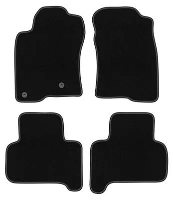 Obrázok produktu pre Velúrové autokoberce pre: Toyota Land Cruiser J120 2002-2009 (5dv.) – sada 4 ks, čierne, na mieru – Wielganizator BASIC