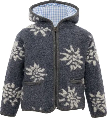Produktbild von Grau-blaue Kinderjacke Modell 302501 mit Edelweiß-Details
