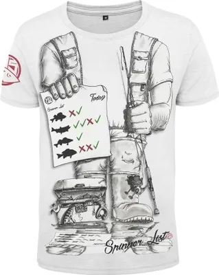 Immagine prodotto di HOTSPOT DESIGN T-shirt Spinner List, M, bianco, T-shirt per pescatori a spinning, 010001402