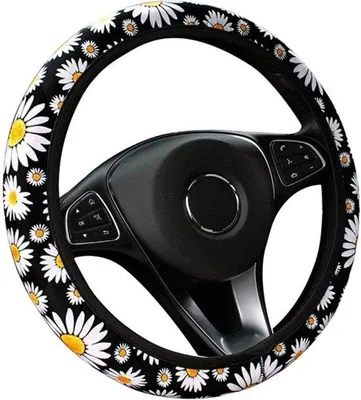 Obrázek produktu pro Univerzální sedadlo řidiče, sedadlo řidiče s květinovým vzorem, protiskluzová ochrana volantu, dekorace interiéru automobilu