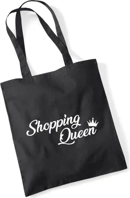 Produktbild von Huuraa Jutebeutel Shopping Queen 10 Liter Black Baumwolle Tasche Geschenkidee