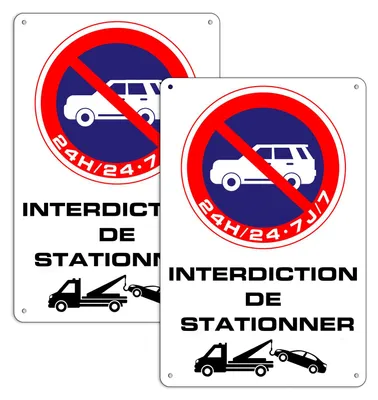 Productafbeelding van Set van 2 parkeerverbodsborden, 30 x 20 cm, aluminium, reflecterend