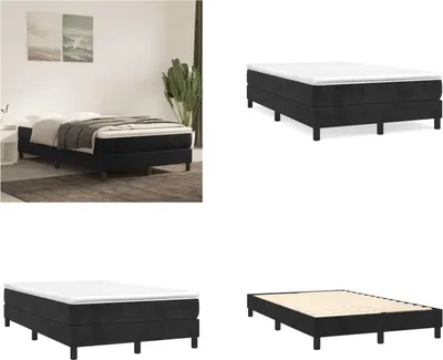 Immagine prodotto di vidaXL Letto boxspring con materasso nero 120x200 cm in velluto - Letto boxspring - Boxspringbetten - Bett - Schlafzimmermöbel