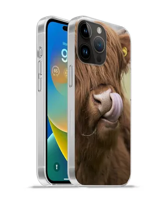 Produktbild von MuchoWow® Handyhülle Schutzhülle Hülle für Apple iPhone 14 Pro - Softcase Schottischer Highlander - Braun - Tiere Silikon Softcase Handy Hülle - Umschlag