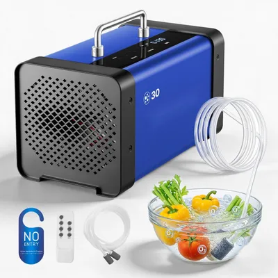 Produktbild von Ozongenerator 30000 mg/h - Industrielles Ozongerät - 15 s Startverzögerung - Wasser-Ozonisierung - Mit Fernbedienung - Für Räume bis 250 m² - Gegen Gerüche in Auto Hotel Wohnung