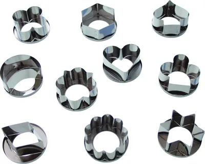 Produktbild von Weihnachtsausstecher Set 10-teilig, glatt m. Böden