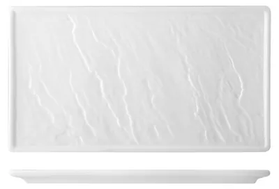 Image de H&h Assiette rectangulaire en porcelaine, 26x15 cm, blanc
