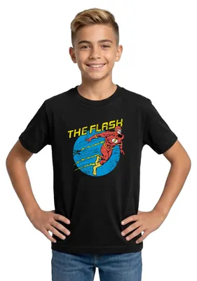 Produktbild von Spreadshirt DC Comics Justice League The Flash Teenager T-Shirt, 152/164 (12-14 Jahre), Schwarz