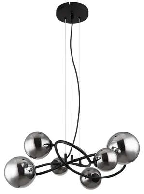 Produktbild von LED Pendelleuchte, Metall schwarz, Rauchglas, L 62,2 cm
