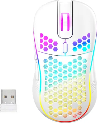 Produktbild von Kabellose Gaming-Maus 2,4 GHz mit buntem Licht, wiederaufladbare 6D-Tasten, hochpr?ziser optischer Sensor fš¹r Laptop-Computer