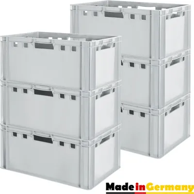 Produktbild von Fleischkiste E3 Fleischkiste Grau Fleischerkiste Fleischkisten Kiste Fleischkiste Eurobox Lebensmittelecht 60 x 40 Metzgerkiste Auswahl Kingpower, Anzahl:6
