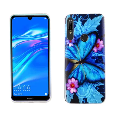 Productafbeelding van Huawei P Smart Z telefoonhoesje, beschermende case, blauw met vlinderprint