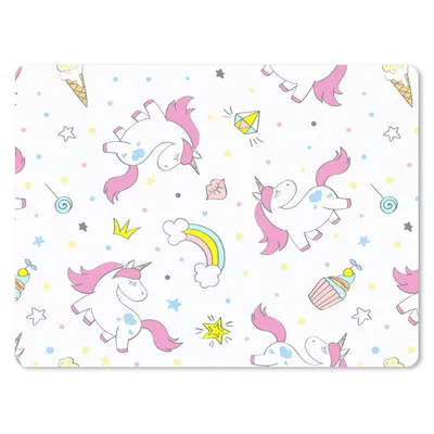 Produktbild von MuchoWow® Mauspad Mousepad Einhorn - Regenbogen - Muster 23x19 cm - Mousepads - Maus Mat - Pad - Mausunterlage - Schreibtischunterlage - Mauspad