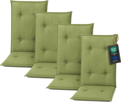 Zdjęcie produktu dla Pillows24 Poduszka na krzesła ogrodowe -120x50x8 cm / Zielony / Pikowane - Poduszka, siedzisko na krzesło, poduszka na siedzisko do mebli ogrodowych, krzesła ogrodowe