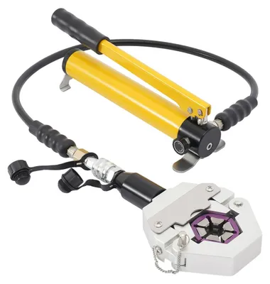 Obrázek produktu pro Lis na hydraulické hadice, výstupní síla 4 tuny, široká kompatibilita, barva černá a žlutá