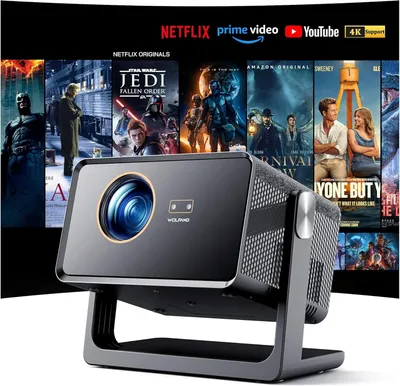 Image de Projecteur intelligent 4K【 Netflix & Autofocus】28000 lumens, projecteur portable avec WiFi 6 et Bluetooth 5.2, projecteur de cinéma avec support réglable à 180°