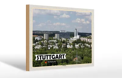Produktbild von Holzschild Städte Stuttgart Möhringen Stadt 30x20cm