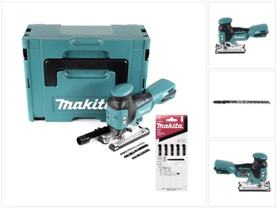 Produktbild von Makita DJV 181 ZJ Akku Pendelhubstichsäge 18V Brushless Solo + 11x Sägeblatt + Makpac - ohne Akku, ohne Ladegerät