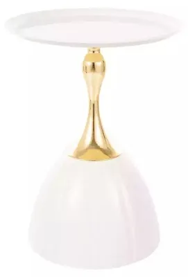 Productafbeelding van FURNLUX salontafel Piana, wit en goud, 38 cm / Hoofdkleur: wit / Afmetingen: 38 x 50 x 38 cm