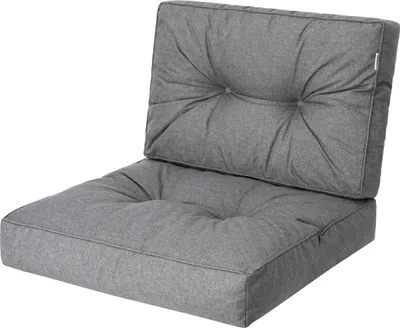 Produktbild von Bjird Sesselkissen, Kissen für Rattanmöbel, Sitzkissen & Rückenkissen, Sitzkissen für Sessel / Stühle - Indoor & Outdoor - Anti-Rutsch - 68x68, 68x39 cm, Graphit