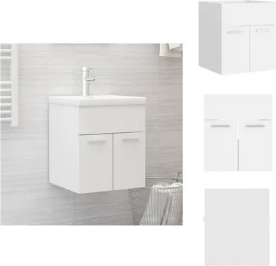 Produktbild von vidaXL Waschbeckenunterschrank Weiß 41x38,5x46 cm Holzwerkstoff -  Badezimmermöbel-Sets