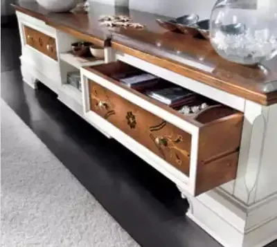 Produktbild von Wohnwand Wohnzimmer Set Weiß Lowboard Wandregale 7tlg Set Wohnwände