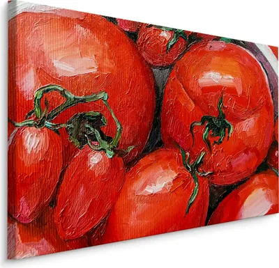 Produktbild von Fabelhafte Canvas LEINWAND BILDER 90x60 cm XXL Kunstdruck Gemüse Tomaten Gemalt